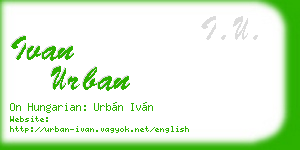 ivan urban business card
